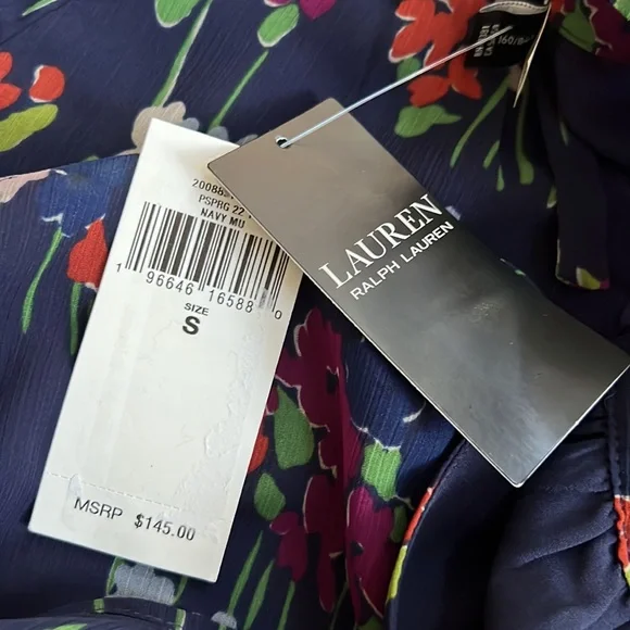 Lauren Ralph Lauren Floral Crinkle Georgette Blouse - Picture 14 of 14